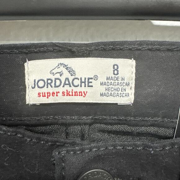 Jordache Girls Super Skinny Jeans High Rise Adjustable Waist Pants Size 8 Black - Picture 3 of 12